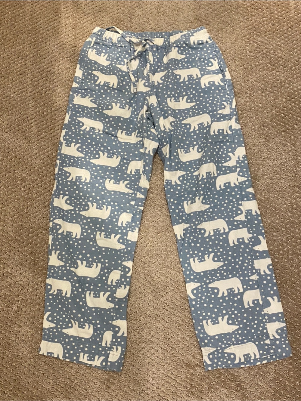Hanna Andersson Light Blue Polar Bear Pajama Pants Fleece